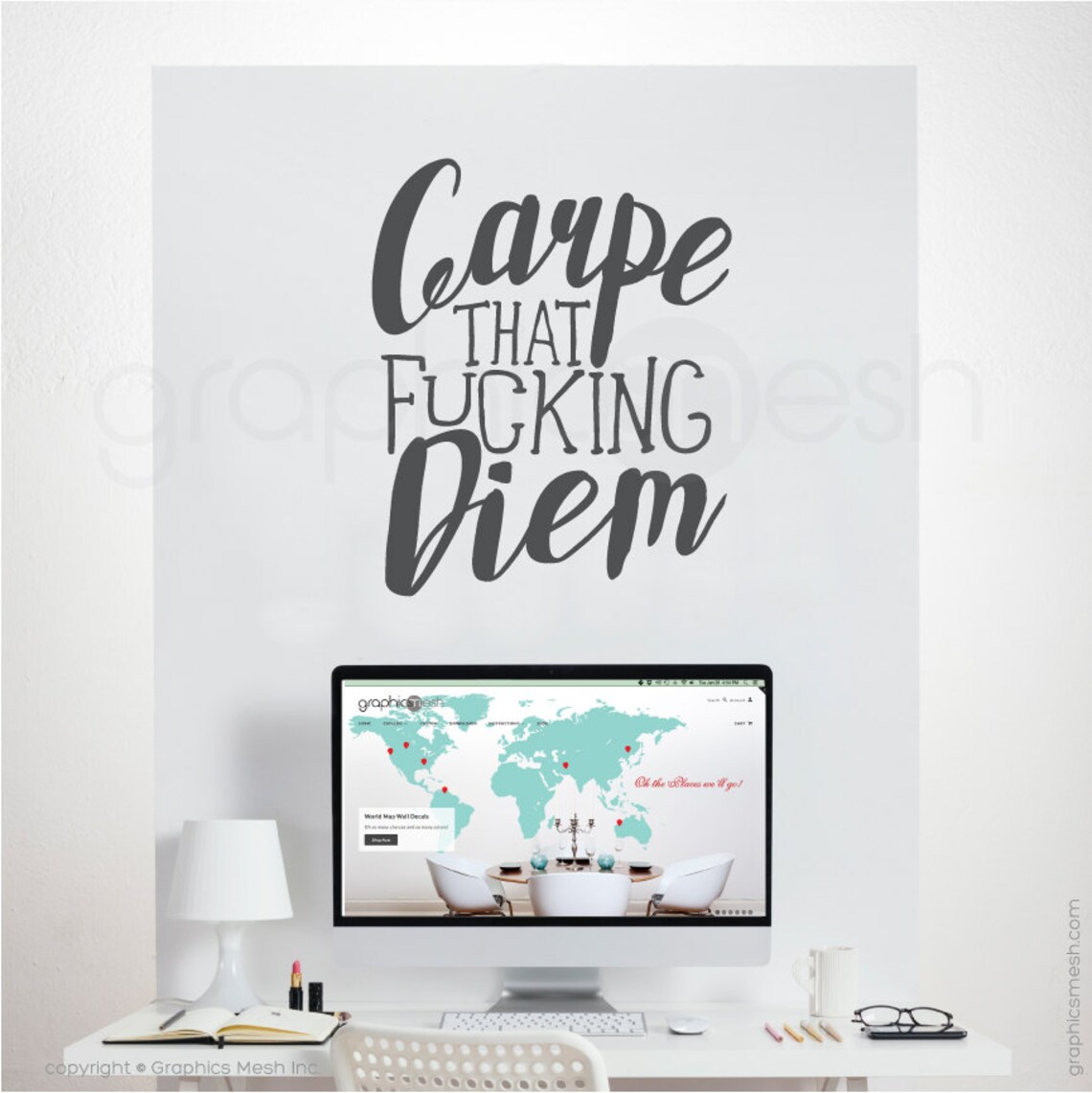 Wall Decal QUOTE Carpe That Fking Diem Surface Graphics Etsy