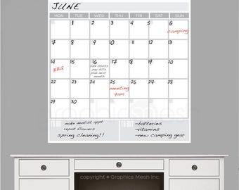 TROCKEN ABSCHRAUBKALENDER | Monatlich mit To do & To kaufen | Abwischbarer Oberflächen-Wandaufkleber | Wiederverwendbarer Peel and Stick Whiteboard-Kalender für Zuhause, Büro