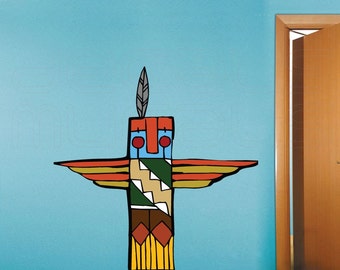 Wall decals TOTEM POLE Native American Wall art surface graphics for interior decor by Decals Murals