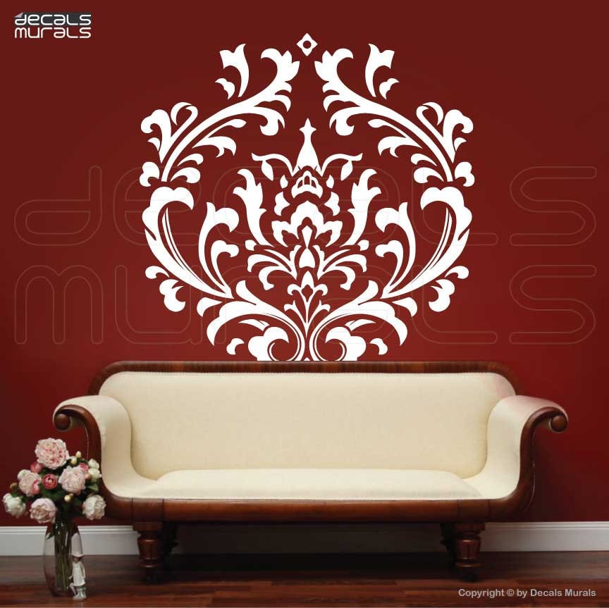 Wall Decals HUGE DAMASK Vinyl Stickers Interior Decor by Etsy