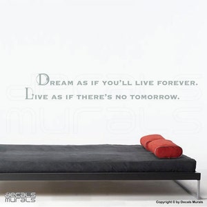 Wall decals DREAM as if You'll live forever. LIVE as if there's no tomorrow Vinyl lettering for walls by Decals Murals image 2