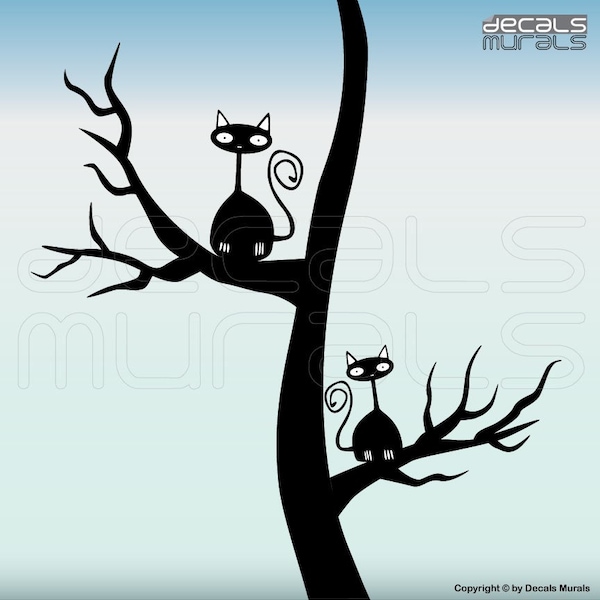 Wall decals CATS IN A TREE Vinyl surface graphics interior decor by Decals Murals