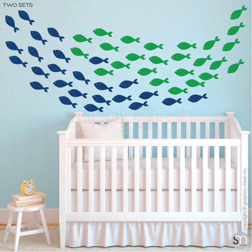 SCHOOL OF FISH Wall Decals Nursery Children Decor Etsy