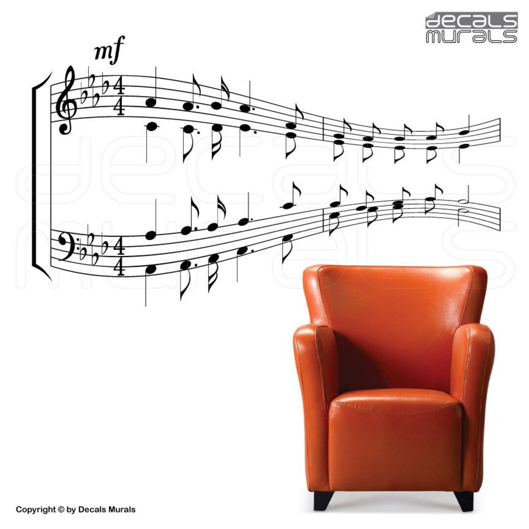Wall Decal MUSIC NOTES Vinyl Art Stickers Sheet Music Decor by Etsy