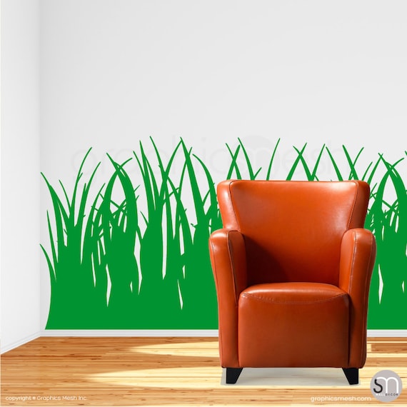 tall grass wall decals vinyl stickers 35 inches tall | etsy