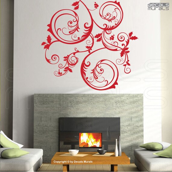 Wall Decals Swirls Holiday Interior Decor Surface Graphics By Murals