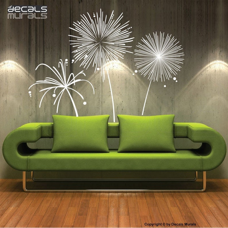 Wall decal FIREWORKS Vinyl shapes modern decor stickers by Decals Murals (Large) 