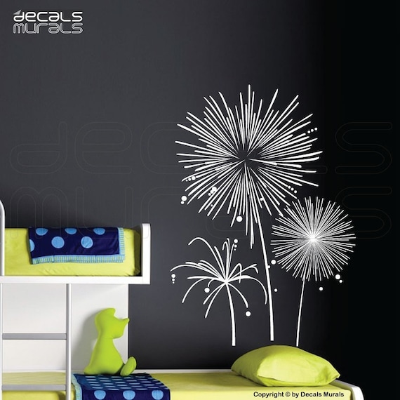 wall decals fireworks vinyl art stickers wall graphics for | etsy