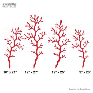 Wall decals 4 CORAL REEF BRANCHES Vinyl art Marine decal Ocean interior decor Coral nursery stickers by Decals Murals 29x32 image 4