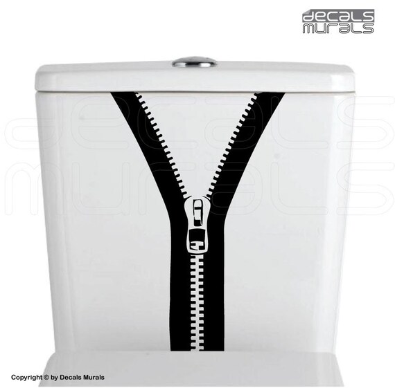 Wall decals ZIPPER Bathroom vinyl decor stickersToilet water tank decal by Decals Murals