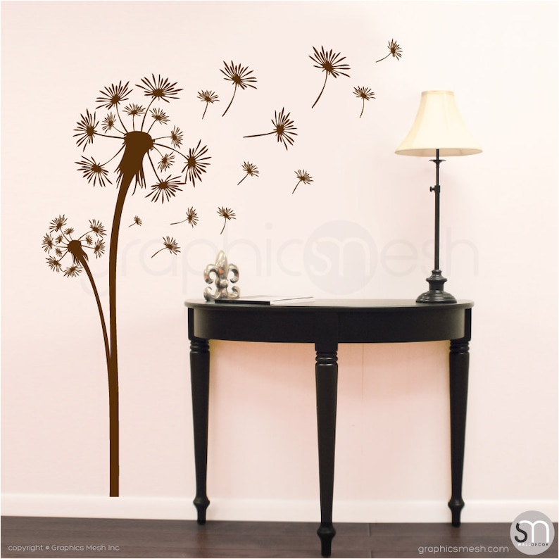 Wall Decals DANDELION FLORAL DECAL Vinyl Art Decor Sticker Etsy