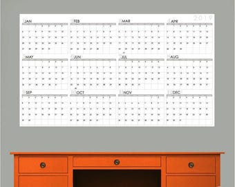 Jahreskalender Jan Große, trocken abwischbare Wandtattoos, 2026 2027 2028 2029 Planer (laminiertes Vinyl, beschreibbare Oberfläche, leicht abziehbares Klebeband für das Büro)