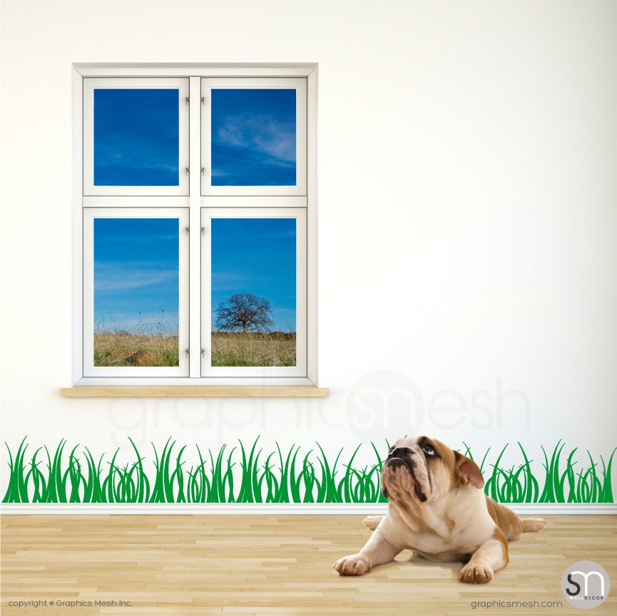 GRASS WALL DECALS Interior Decor Vinyl Art Stickers Etsy