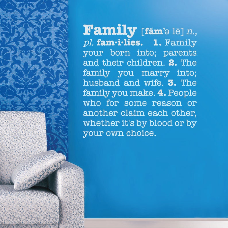 Wall Decals FAMILY DEFINITION Quote Vinyl Stickers Lettering Etsy