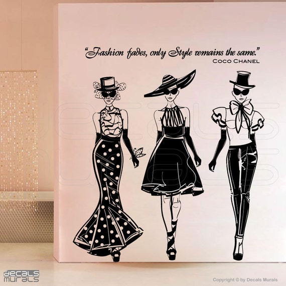 Wall With MODELS Decor FASHION Decals Denmark by - Graphics Surface Etsy Interior Coco Quote Chanel Mesh Graphics