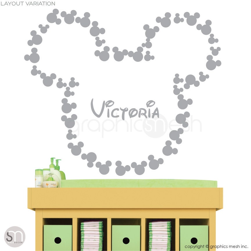 Wall Decals MICKEY MOUSE Inspired Ears & Personalized Baby Etsy