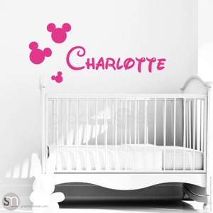 Mickey Mouse style PERSONALIZED BABY NAME Wall decal interior decor by Decals Murals image 4