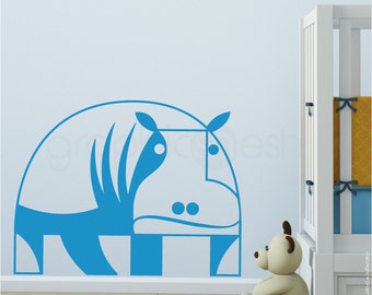 GEOMETRIC HIPPO - Wall Decals - Nursery interior decor