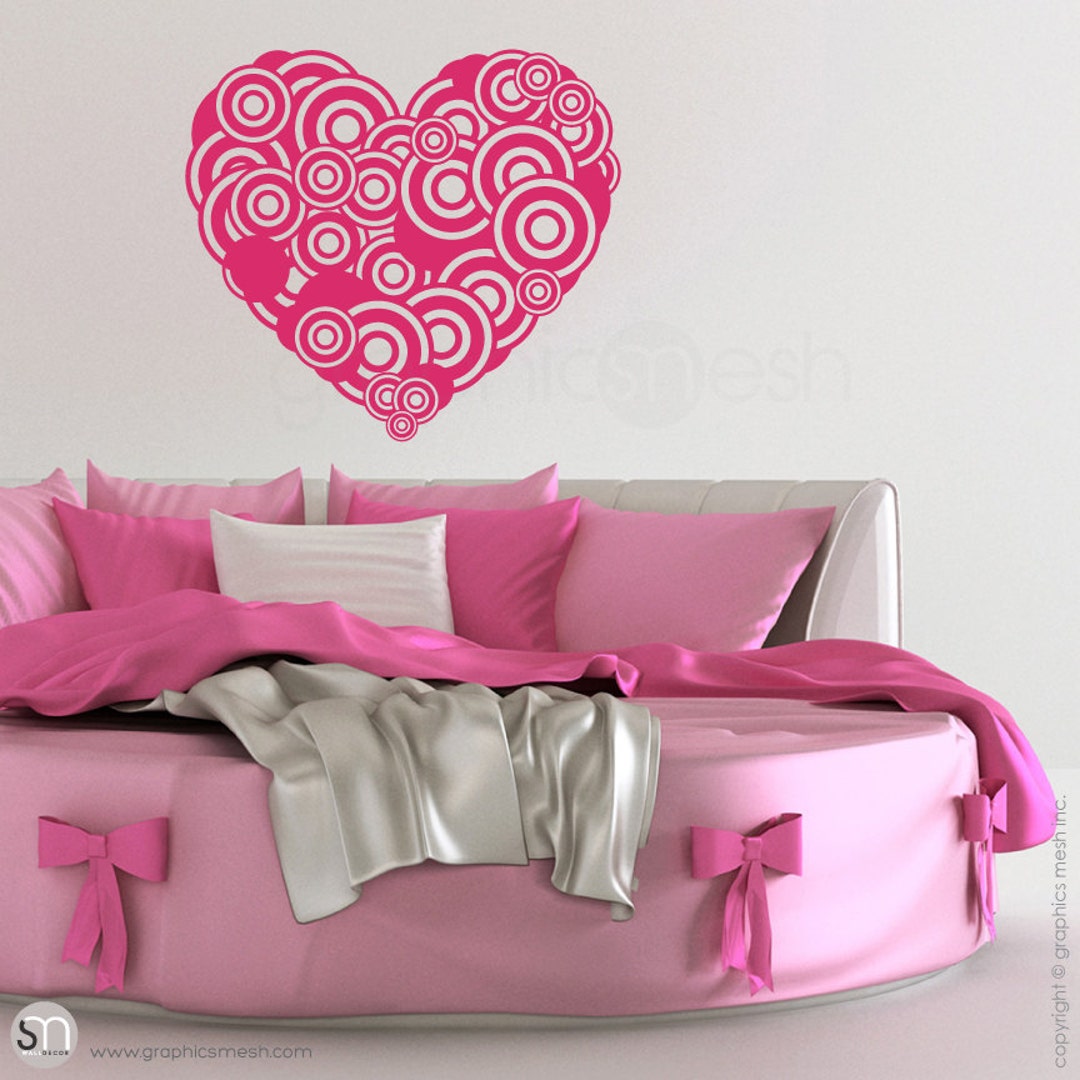 CIRCLES HEART Wall Decal Vinyl Stickers Interior Decor by Graphics Mesh ...