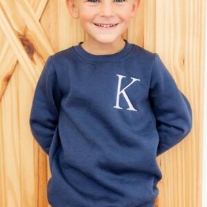 Monogrammed Girls Sweatshirt, Boys Long sleeve Sweatshirt,  Toddler sweatshirt Crewneck, Sweatshirt with pockets
