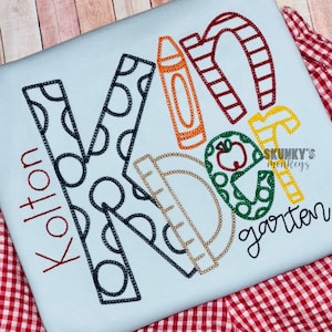 Boys Back to School Shirt, First Day of School Shirt, Boys Kindergarten Shirt, Preschool  apple shirt, Personalized Appliqué shirt