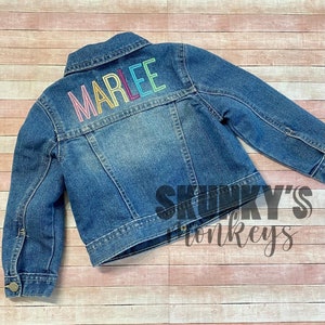 Girls Monogrammed Jean Jacket, Girls Personalized Jean Jacket, Toddler Denim Jacket, Todddler Embroidered Jean Jacket