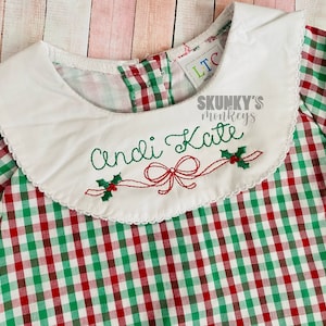 Monogrammed Bishop Bubble, Long Sleeve Bubble, Girls Monogrammed Romper, Baby Girl Outfit, Corduroy Bubble, Girls Christmas Bubble