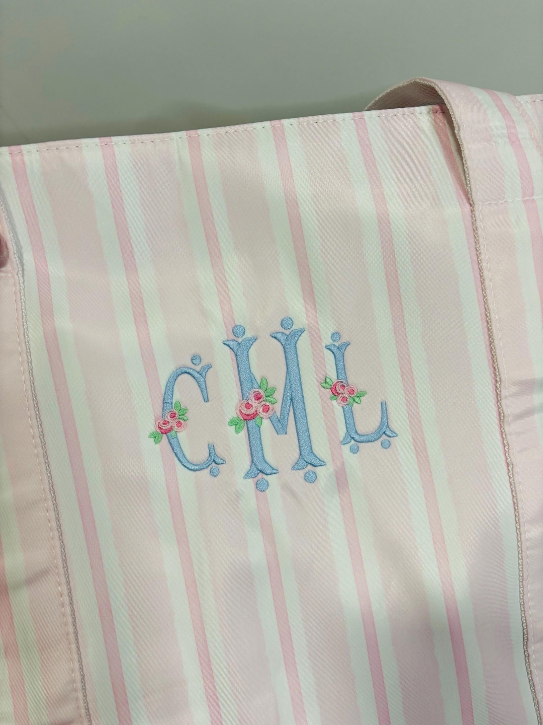 Monogrammed Nylon Tote Bag, Personalized Embroidered Overnight Bag ...