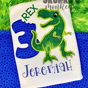Dinosaur Birthday Shirt,Boys Birthday Shirt, Boys Personalized Shirt, Custom Birthday Shirt, Boys Dinosaur Shirt, 3 rex, three rex, 3rd