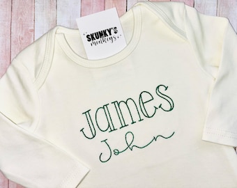 Monogrammed Baby Gown, Baby Boy Gown, Personalized Baby Gown, Baby Coming Home Outfit, Baby Shower Gift, Ruffle Sleeve Baby Gown