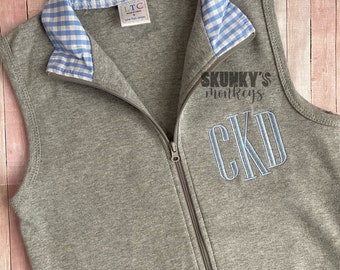 Kids Monogrammed Vest, Boys Monogramed Vest, Knit best, Zip up vest, Girls Personalized Toddler Pullover, fall outfit, Christmas gift