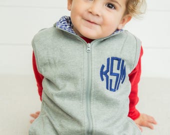 Kids Monogrammed Vest, Boys Monogramed Vest, Knit best, Zip up vest, Girls Personalized Toddler Pullover, fall outfit, Christmas gift