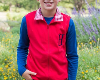 Kids Monogrammed Vest, Boys Monogramed Vest, Knit best, Zip up vest, Girls Personalized Toddler Pullover, fall outfit, Christmas gift