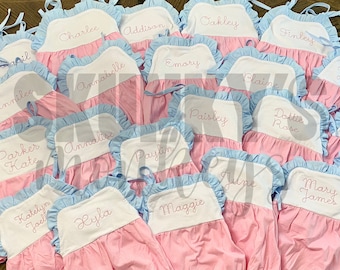 Pink and blue bubble romper, monogrammed bubble, personalized romper, girls first birthday, baby girls outfit