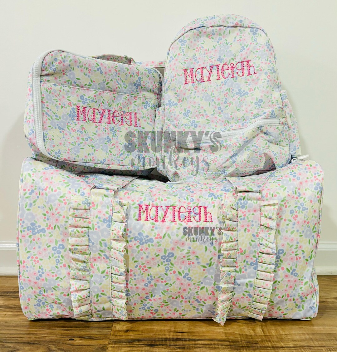 Monogrammed Nylon Duffle Bag, Personalized Embroidered Overnight Bag ...
