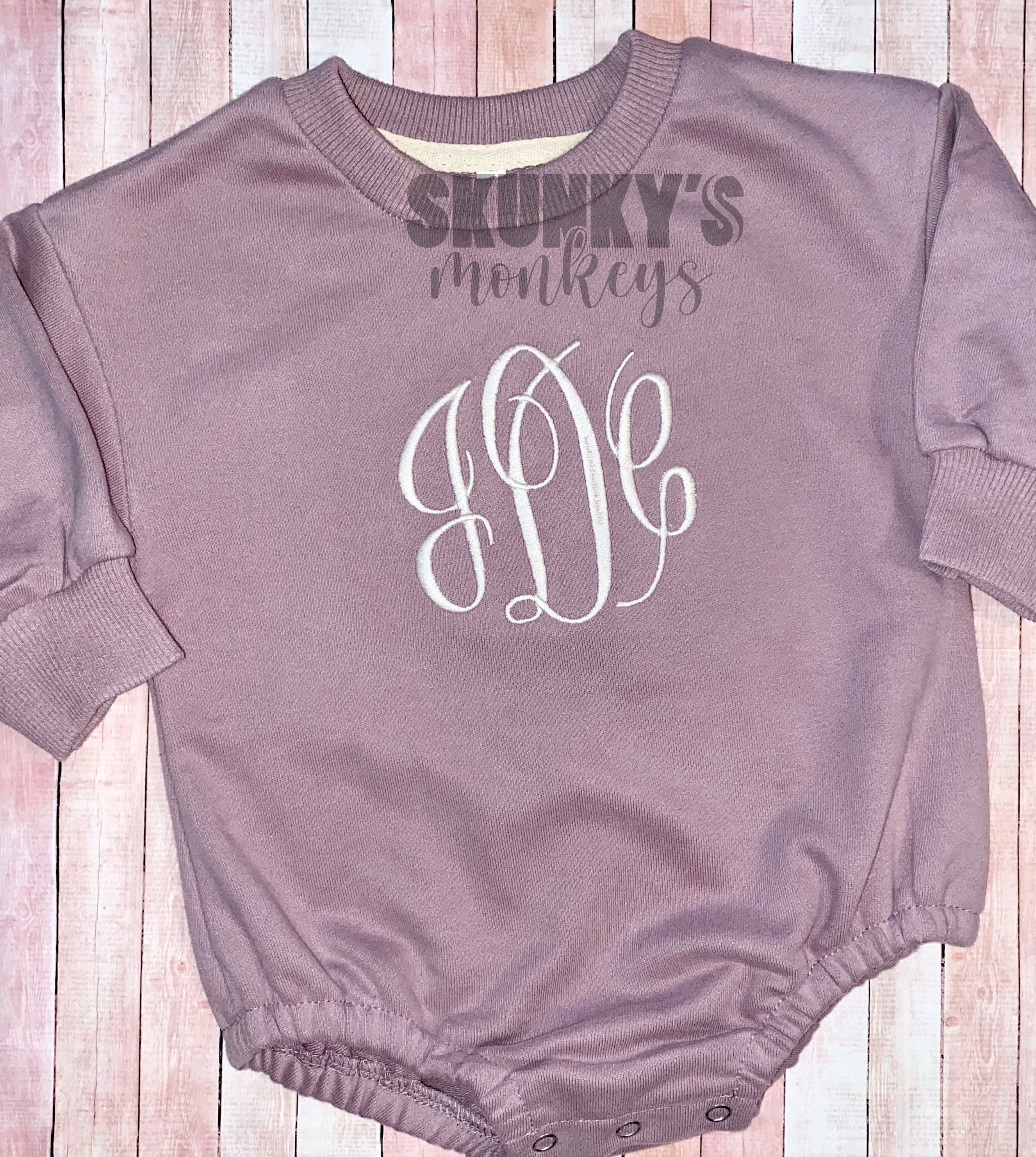 Sweatshirt Romper, Monogrammed Sweatshirt Bubble, Baby