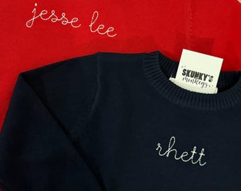 Boys Monogrammed Sweater, Personalized Embroidered Initial Sweatshirt, Baby Blue, First Birthday Pictures, Easter, toddler Christmas gift