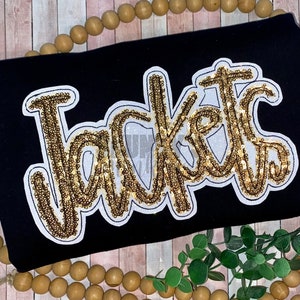 Womens Monogrammed Sweatshirt, Jackets Crewneck, Football Team Embroidered Sweatshirt, Gifts for Her, Ole Miss sweatshirt, Yellow Jackets