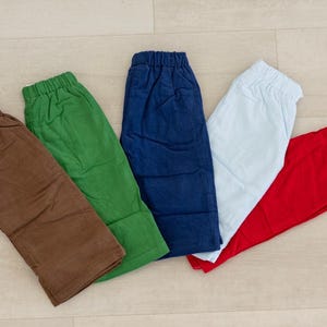 Boys Corduroy Pants, Boys Dress Pants, Boys Christmas Outfit, Baby Boys Outfit, Kids Gingham Pants, Red green navy brown, youth pants