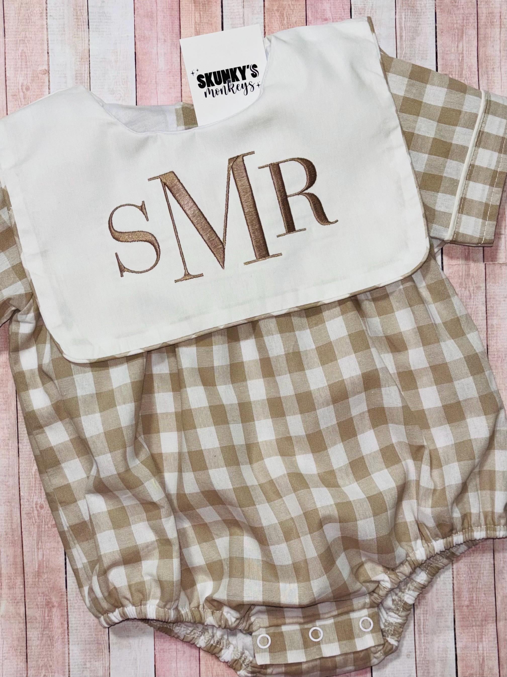 Monogrammed Baby Bubble, Boys Bishop, Monogrammed Romper, Shower Gift ...