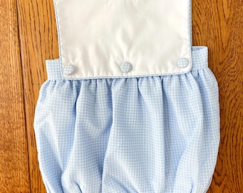 Monogrammed Baby Bubble, Boys Monogrammed Romper, Shower gift, Girls Seersucker Sunsuit, birthday Smocked Outfit, mama’s boy, daddy’s buddy