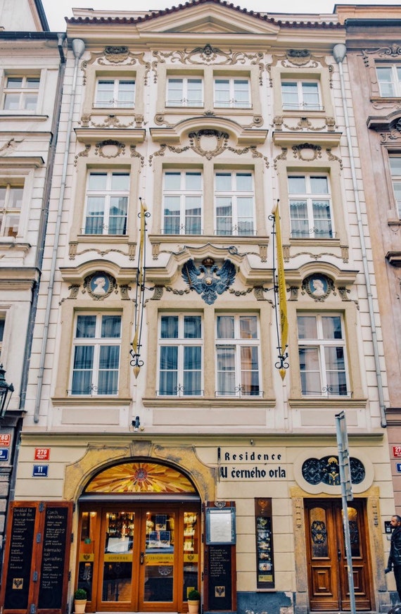 Czech Republic,Prague, Praha,Art Nouveau, architecture, Yellow building,Travel \u0026 art photography