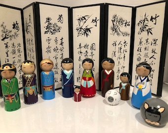 Korean Peg Doll Nativity Set *Screen NOT Included*