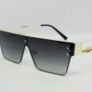 Cartier Black Gold Flat Shades Panther Sunglasses