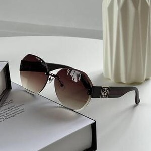 Cartier Green Lens Gold Wood Rectangle Sunglasses image 3