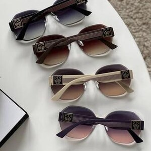 Cartier Green Lens Gold Wood Rectangle Sunglasses image 8
