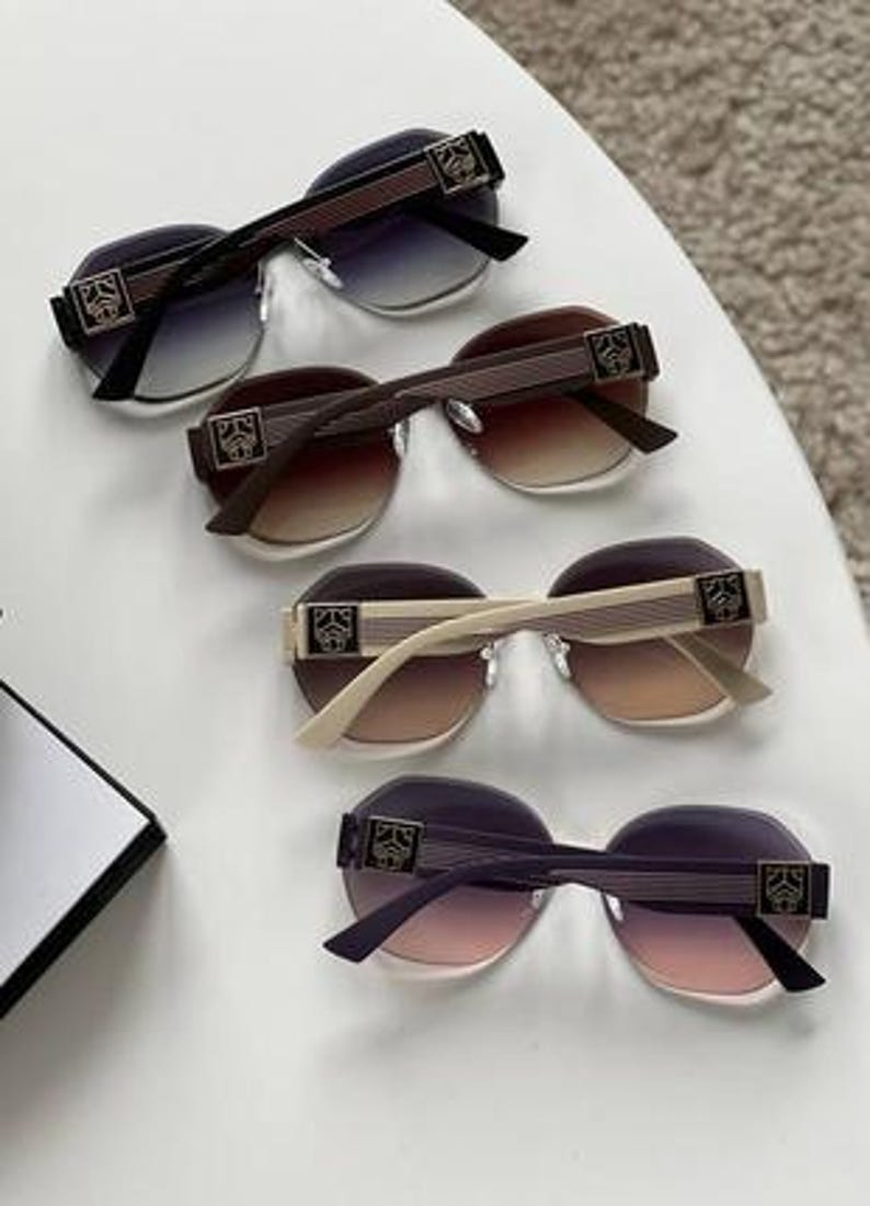 Cartier Green Lens Gold Wood Rectangle Sunglasses image 8