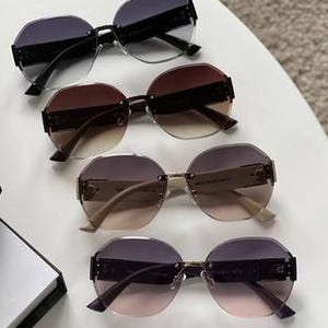 Cartier Green Lens Gold Wood Rectangle Sunglasses image 9