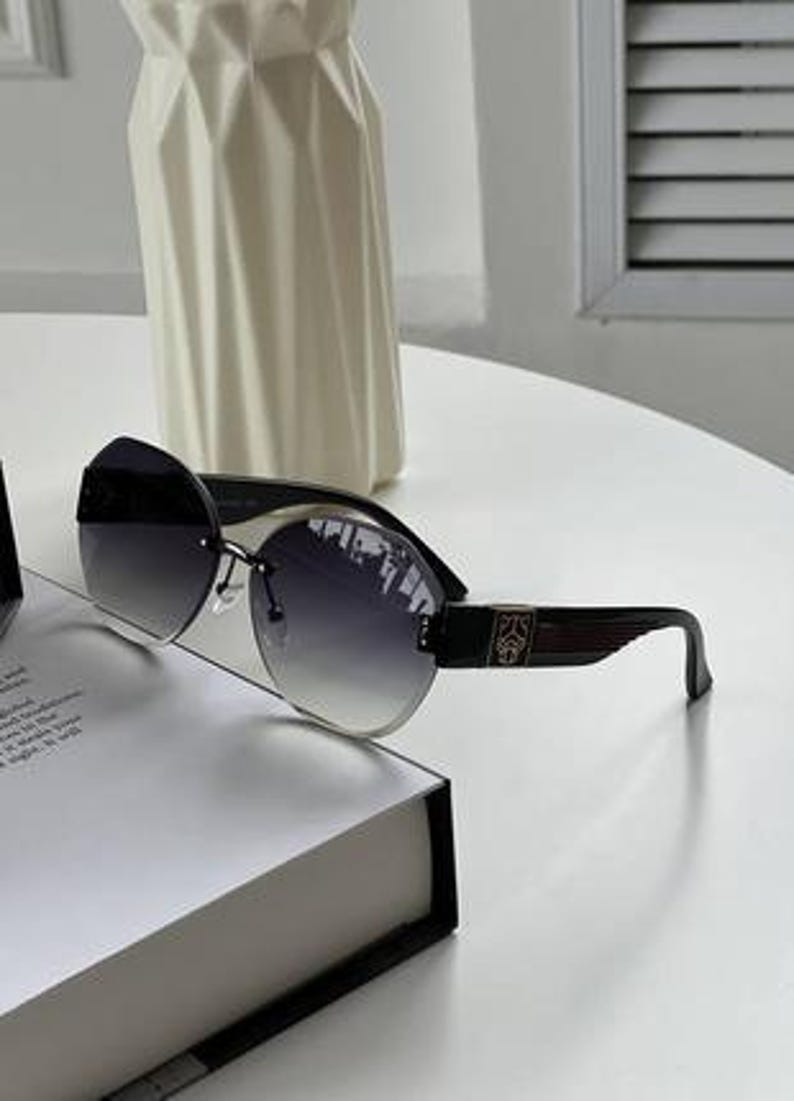 Cartier Green Lens Gold Wood Rectangle Sunglasses image 6