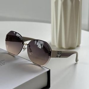 Cartier Green Lens Gold Wood Rectangle Sunglasses image 4